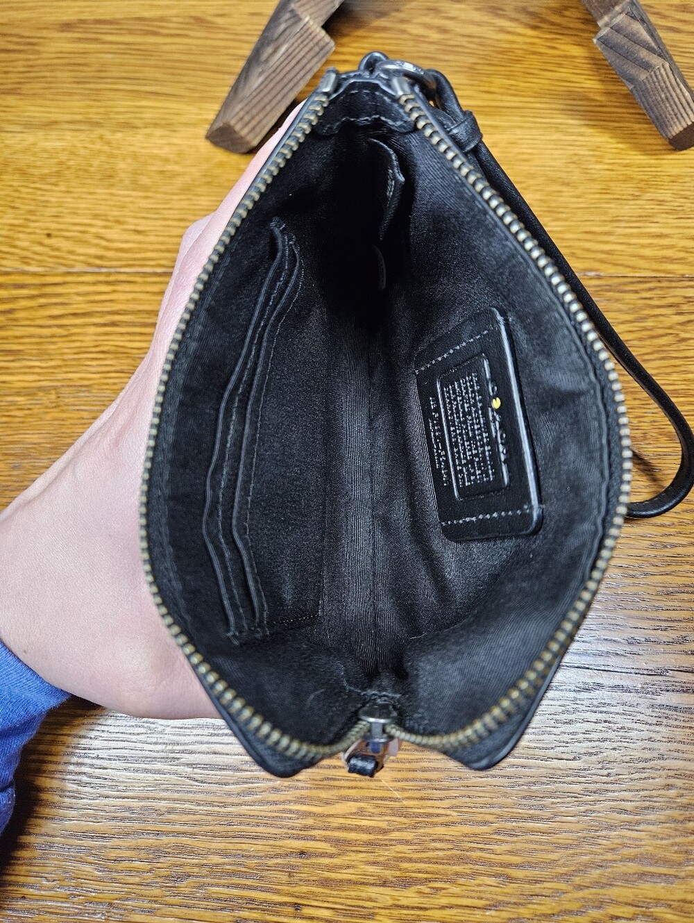 Coach X Pacman Corner Zip Leather Wristlet - Picture 7 of 10